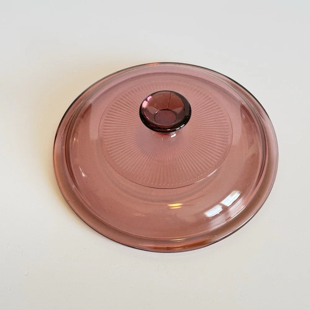 Vintage Pyrex Cranberry Glass‎ Lid 7